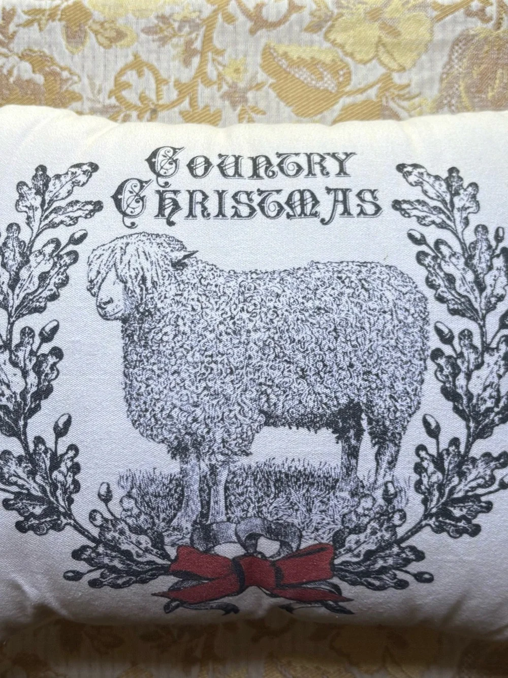 Country Christmas Sheep Decorative Pillow